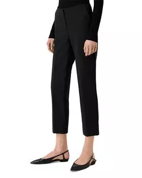 Брюки из эластичного габардина 7/8 Emporio Armani, цвет Black