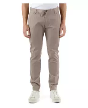 Брюки из эластичного хлопка с застежкой на пуговицы и молнию At.P.Co, коричневый