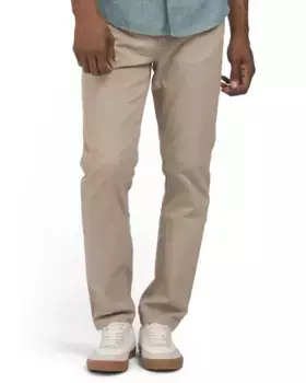 Брюки из эластичного твила Chaps, хаки