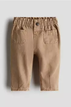 Брюки из бумажного пакета H&M, бежевый