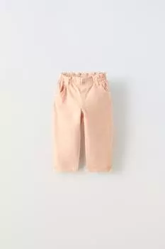 Брюки из бумажного пакета ZARA, мандарин
