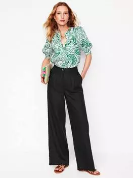 Брюки из чистого льна dulwich Boden, черный