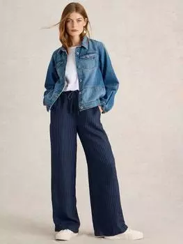 Брюки из чистого льна в белоснежную полоску White Stuff, темно-синий/разноцветный