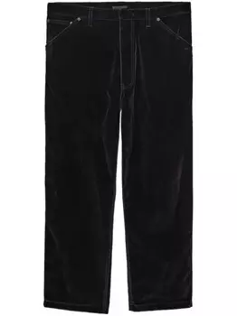 Брюки из денима Prada Velvet, черный