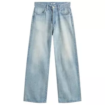 Брюки из денима с выцветшей кромкой Auralee, индиго