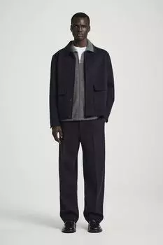 Брюки из двусторонней смеси-relaxed fit COS, темно-синий