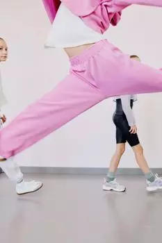 Брюки из джерси на пуговицах ZARA, розовый/сиреневый