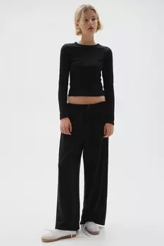 Брюки из джерси с кулиской H&M, черный