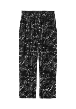 Брюки из джерси с широким присборенным поясом и цветочным принтом Sheego, цвет Schwarz Gemustert