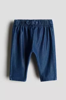 Брюки из джерси в джинсовом стиле H&M, синий