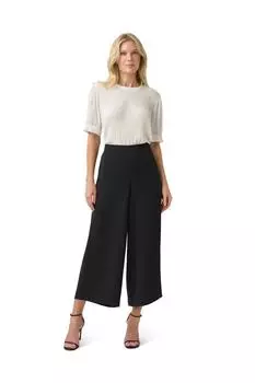 Брюки из фактурного атласа без застежек Adrianna Papell, черный