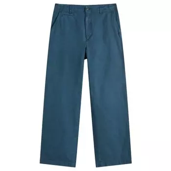 Брюки из габардина Finx, окрашенные в массе Auralee, синий