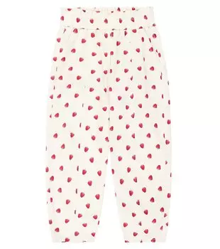 Брюки из габардина с принтом и хлопковым принтом Monnalisa, мультиколор