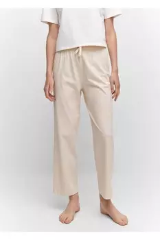 Брюки из хлопчатобумажной ткани Mango, экрю