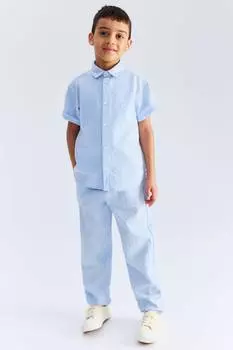 Брюки из хлопчатобумажной ткани сирсакер H&M, голубой