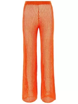 Брюки из хлопка ажурной вязки Canessa, оранжевый