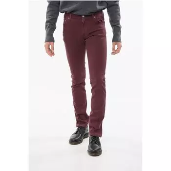 Брюки из хлопка бордового цвета Corneliani, Burgundy
