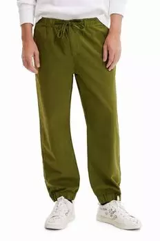 Брюки из хлопка Desigual, зеленый