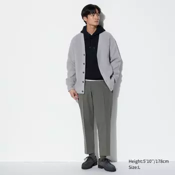 Брюки из хлопка длиной по щиколотку UNIQLO, оливковый