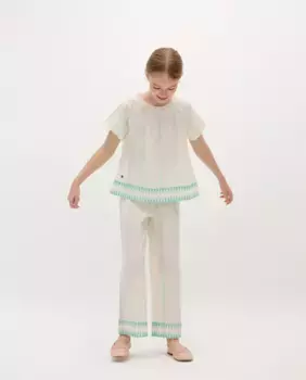 Брюки из хлопка для девочек с эластичным поясом Scalpers, синий