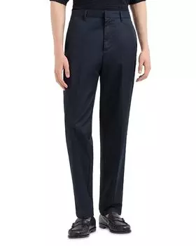 Брюки из хлопка пима Emporio Armani, синий