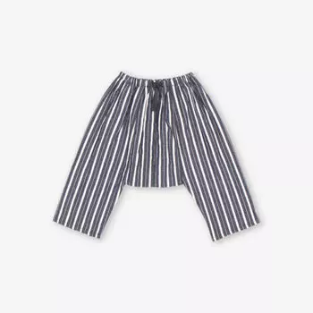 Брюки из хлопка с эластичным поясом и полосками Linum, 1–2 года Caramel, цвет grey stripe