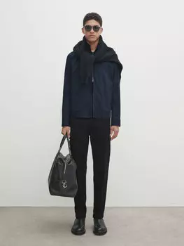 Брюки из хлопка с набором Massimo Dutti, темно-синий