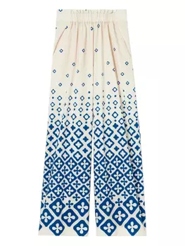 Брюки из хлопка с принтом Claudie Pierlot, синий