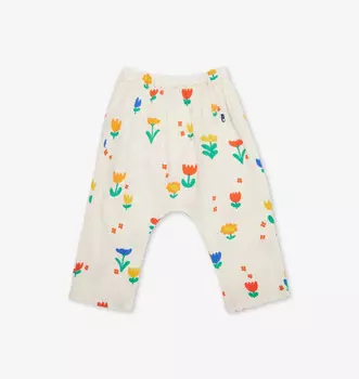 Брюки из хлопка с резинкой на талии Garden Party 12-24 месяца Bobo Choses, белый