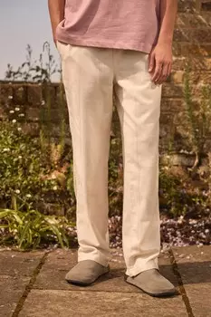 Брюки из хлопка с текстурированной полоской Edit Next, белый