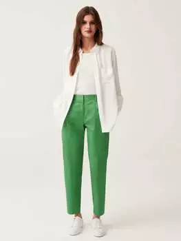 Брюки из хлопка стрейч Ovs, цвет emerald green