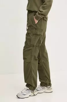 Брюки из хлопка Superdry, зеленый