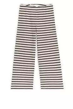 Брюки из хлопка в рубчик Arket, черный