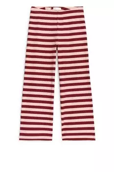 Брюки из хлопка в рубчик Arket, красный