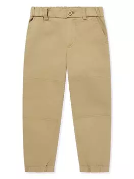 Брюки из хлопкового габардина Moncler Enfant, нейтральный цвет