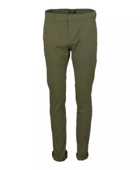 Брюки из хлопкового габардина стрейч Dondup, зеленый