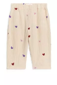 Брюки из хлопкового муслина Arket, бежевый