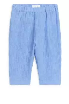 Брюки из хлопкового муслина Arket, синий