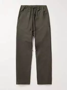 Брюки из хлопкового твила с аппликацией логотипа и кулиской FEAR OF GOD ESSENTIALS, черный