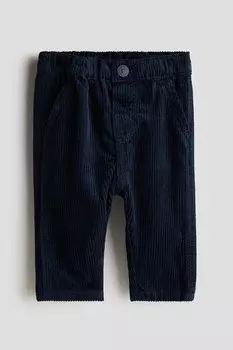 Брюки из хлопкового вельвета H&M, синий