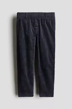 Брюки из хлопкового вельвета H&M, синий