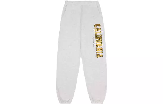 Брюки из хлопковой смеси с текстовым принтом SPORTY & RICH, серый