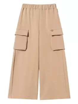 Брюки из хлопковой смеси TWINSET Kids, нейтральный