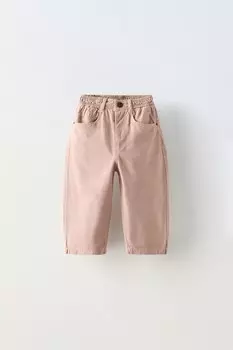Брюки из холщовой ткани big olita ZARA, розовый