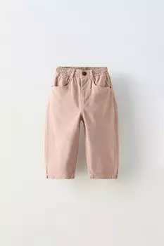 Брюки из холщовой ткани big olita ZARA, розовый