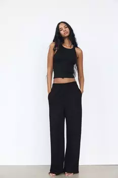 Брюки из интерлока для спортивных брюк ZARA, черный