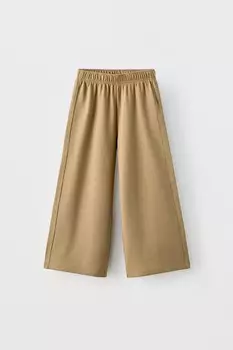 Брюки из интерлока однотонные ZARA, цвет mid-camel