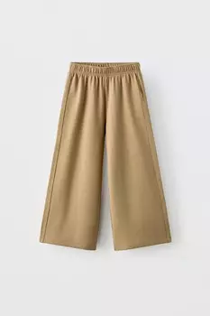 Брюки из интерлока однотонные ZARA, цвет mid-camel