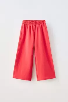 Брюки из интерлока однотонные ZARA, красный
