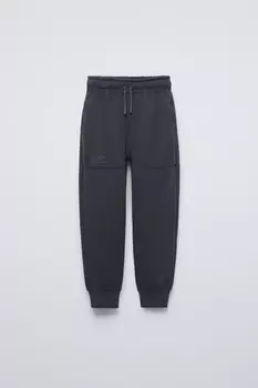Брюки из интерлока ZARA, антрацитово-серый